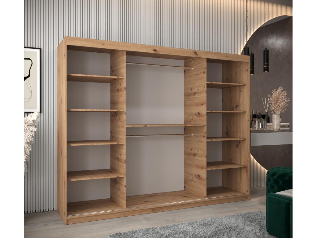 2-Door Sliding Wardrobe 200/250/62 3 Doors Elariva/Black FITI00946