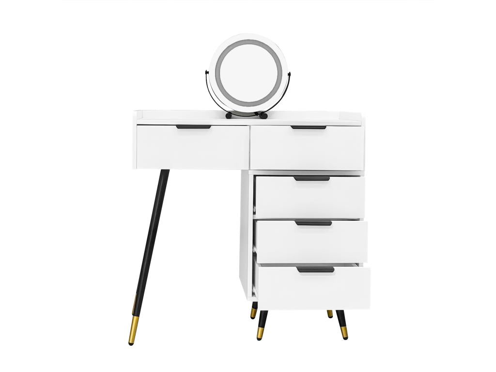 Boisona Dressing Table with LED Mirror and Sliding Shelf, White, SPLN39481