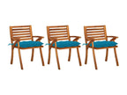 Lysvia 3-Piece Solid Wood Garden Dining Chairs with Cushions AZJK34180