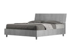 Bed with slatted base 160x200, inclined headboard, concrete grey, Elariva ELOO69647