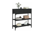 Black console table 72.5x25x75 engineered wood QVLV15343