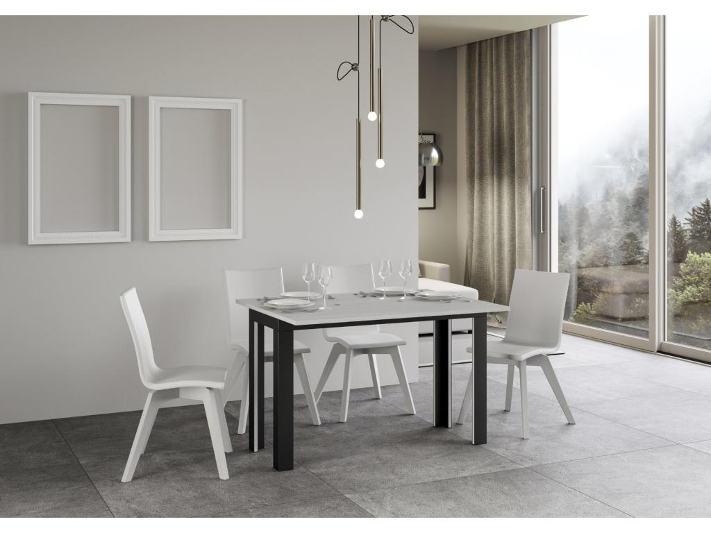 Extendable folding table 120/200x45/90 cm Double Ash White frame Anthracite UFBG60776