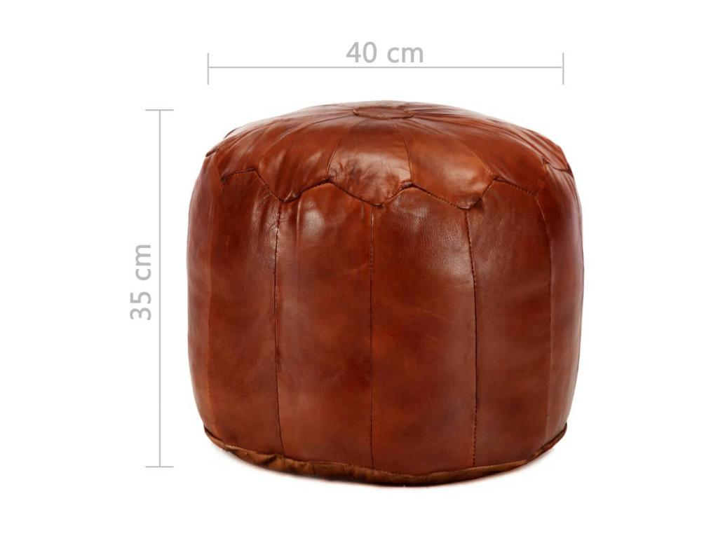 Pouf 40x35 Brown-red Genuine goatskin leather LHYD73400