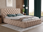 Elariva Storage Bed 180x200 - Double Bed 180x200 cm Upholstered Bed in Beige Velvet Fabric 35 VELT36024