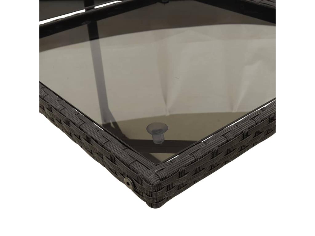 15-piece garden dining set with black resin wicker cushions ROUW38139