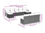 Garden furniture set with cushions, 10 pieces, beige woven resin, INQQ59223
