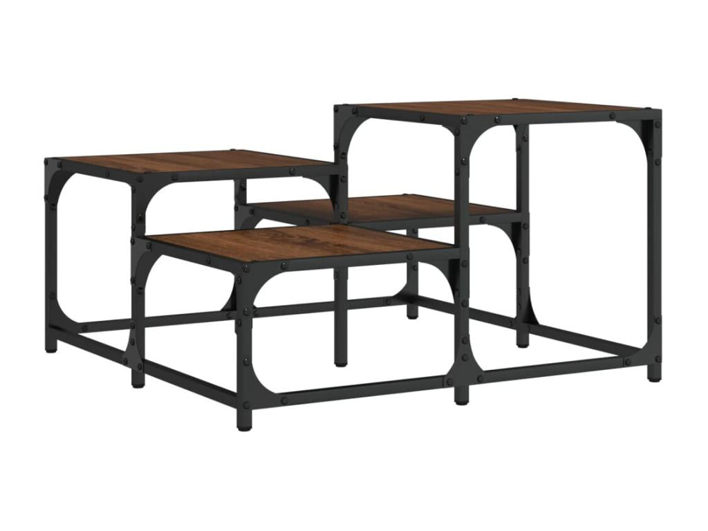 Coffee table in brown oak, 68x68x40 cm, engineered wood FAHO52489