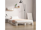 White pallet bed 100x200 cm solid pine wood KXTL97002