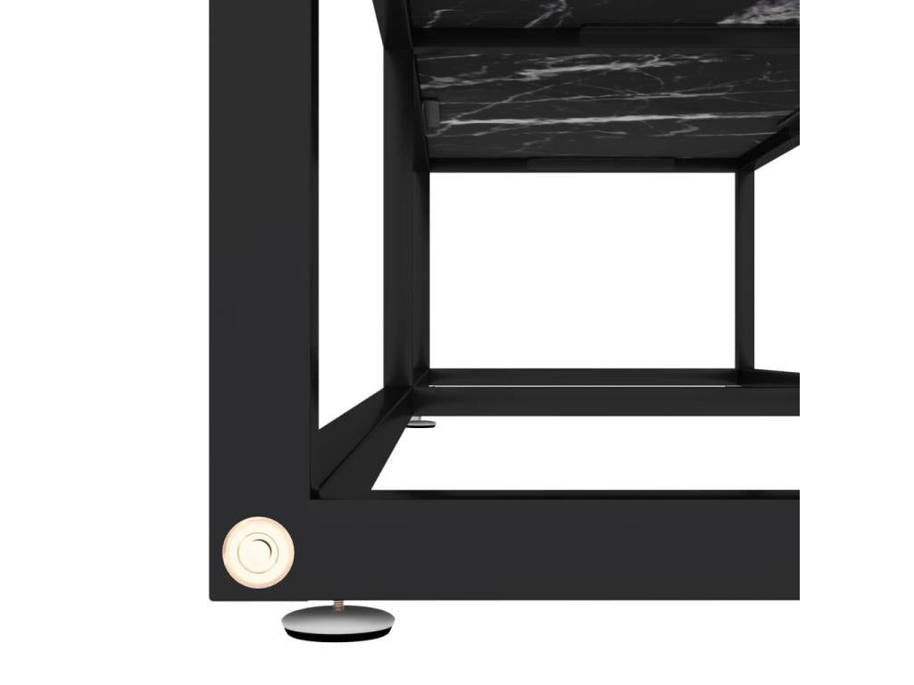 Black Marble TV Stand 160x40x40.5 cm Tempered Glass ABIF96001