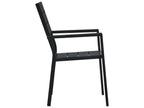 4-piece garden chairs, black HDPE with wood look, NKXP90457