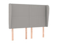 Headboard with wings, light grey, 147x23x118/128 cm, fabric BNDL61606