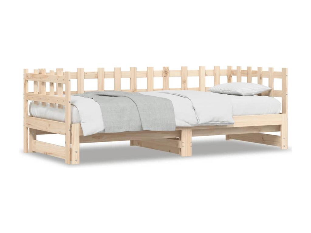 Sliding bed 2x 80x200 cm Solid pine wood HFKF48909