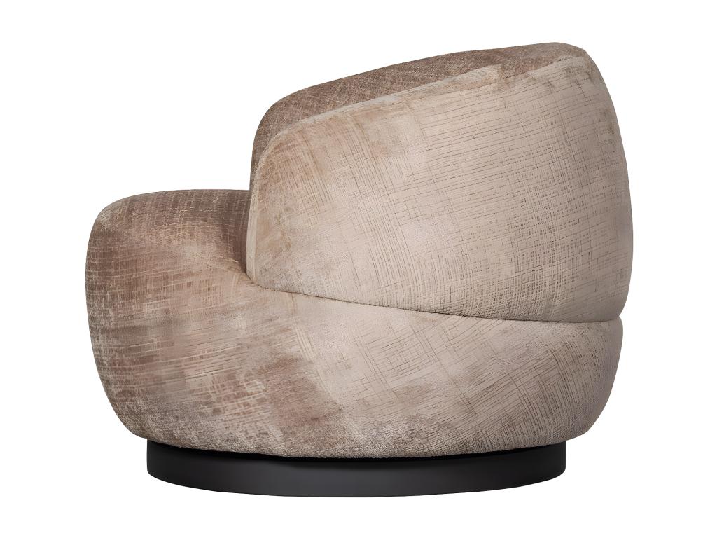 Elariva - Swivel armchair in sand chenille fabric WVAX11564