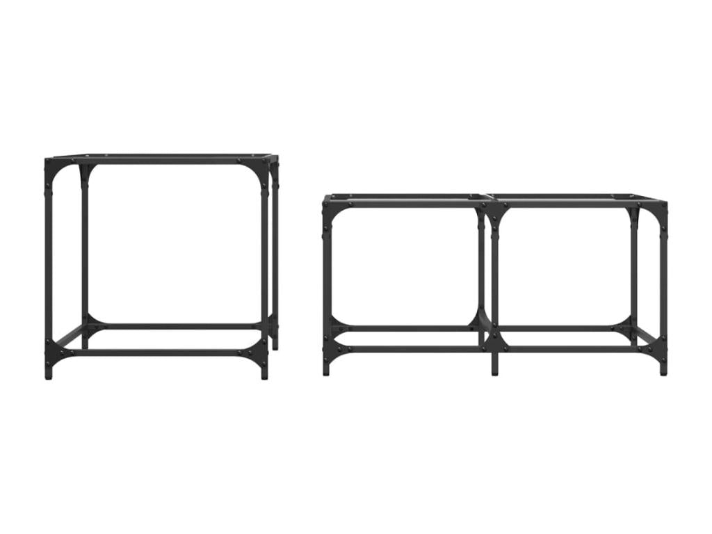 Nesting coffee tables, 2 pieces, clear glass top, steel RLLC99017