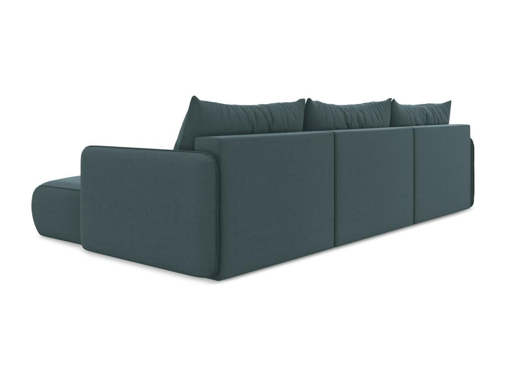 Panoramic corner sofa bed in navy velvet - Boisona JFIJ09536