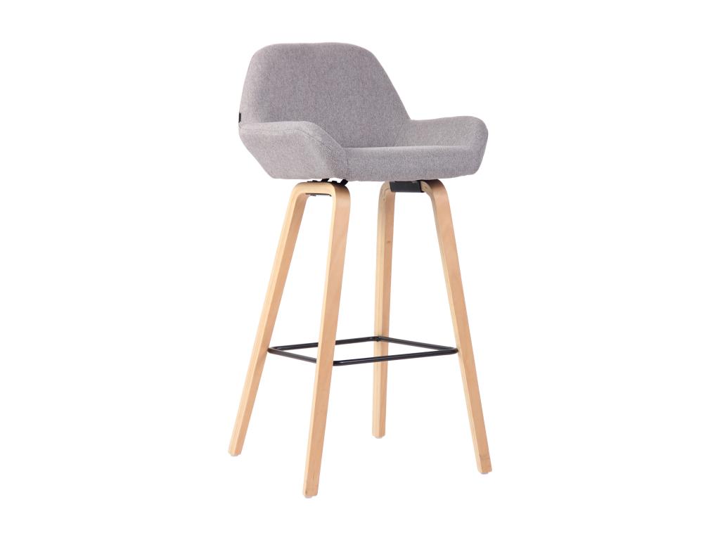 Bar stool - Fabric / Wood - Grey - Boisona FWQI69364