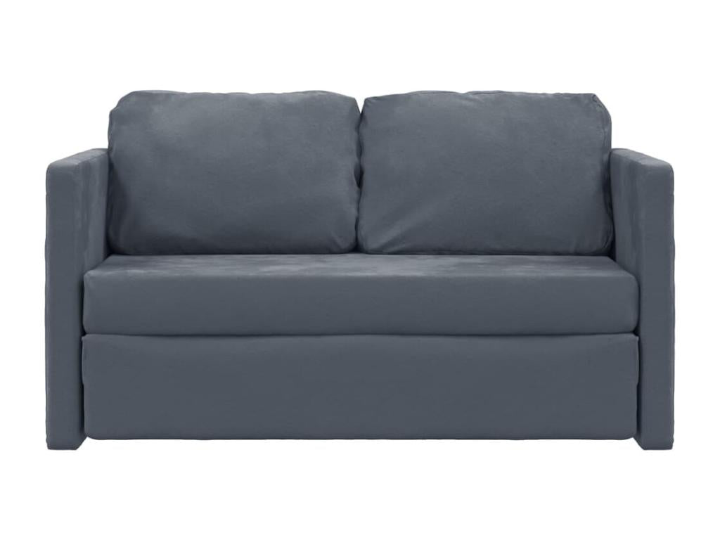 2-in-1 sofa bed, dark grey, 122x204x55 cm, velvet BCQT41992