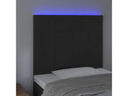 Black LED Headboard 90x5x118/128 cm Velvet KMON96409