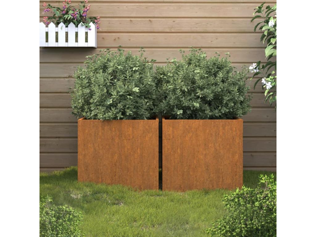 2-piece planters, 49x47x46 cm, corten steel, NPBA06592