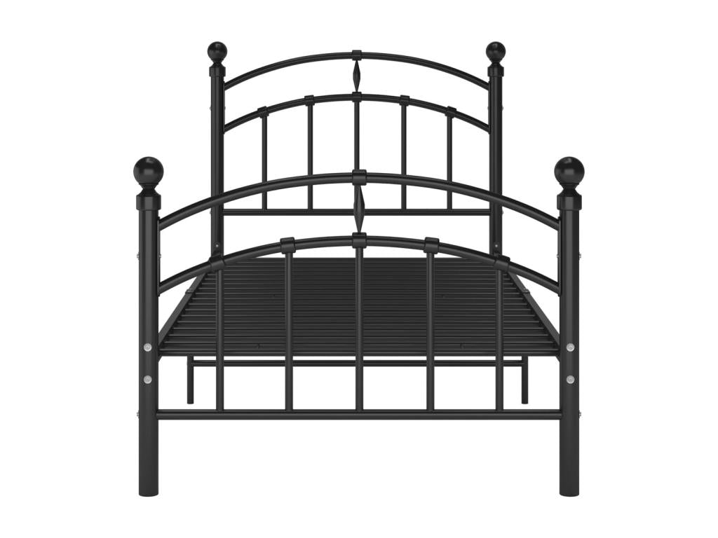 Black Metal Bed Frame 100x200 cm MFAV14196