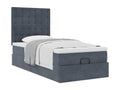Bed frame with dark grey mattress 100x200 cm velvet TDFK14568