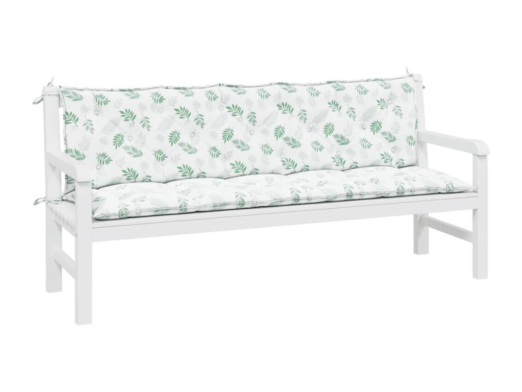 2-piece garden bench cushions with leaf pattern fabric by Elariva VUZN69403