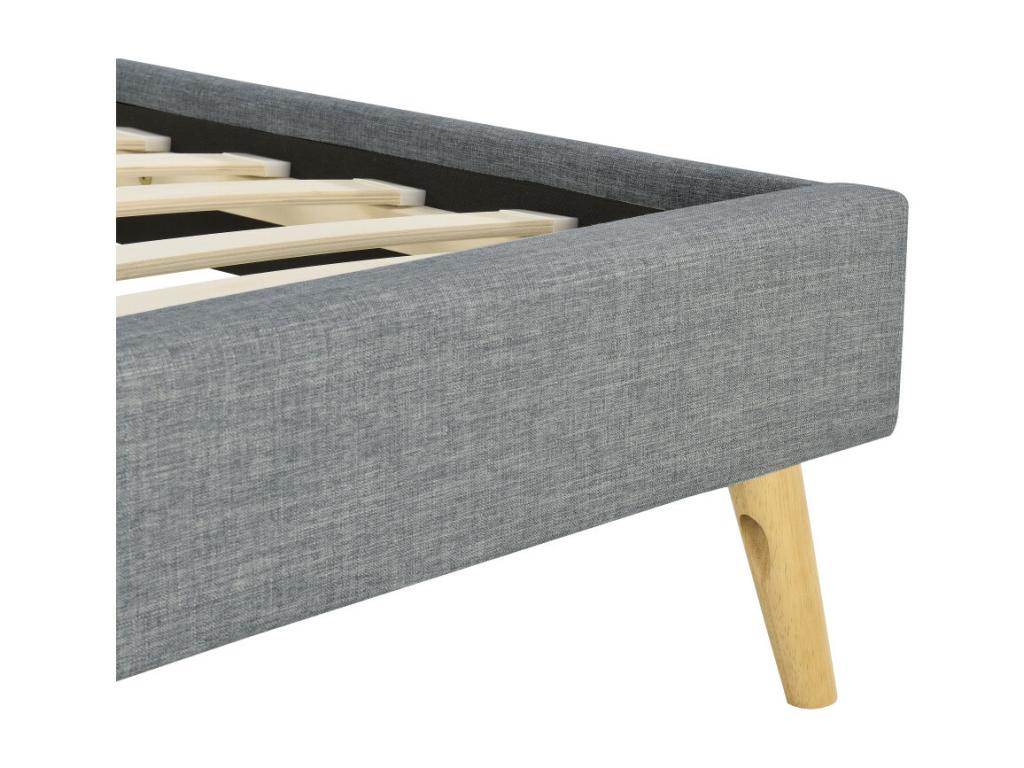 Boisona bed frame with Boisona fabric slatted base - Anthracite grey - Width 140 cm JDII03170