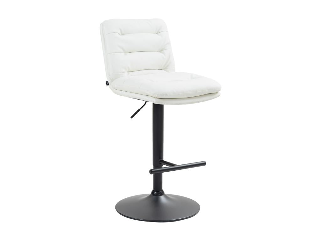 Bar stool - Faux leather / Metal - White - Boisona GQFB70004