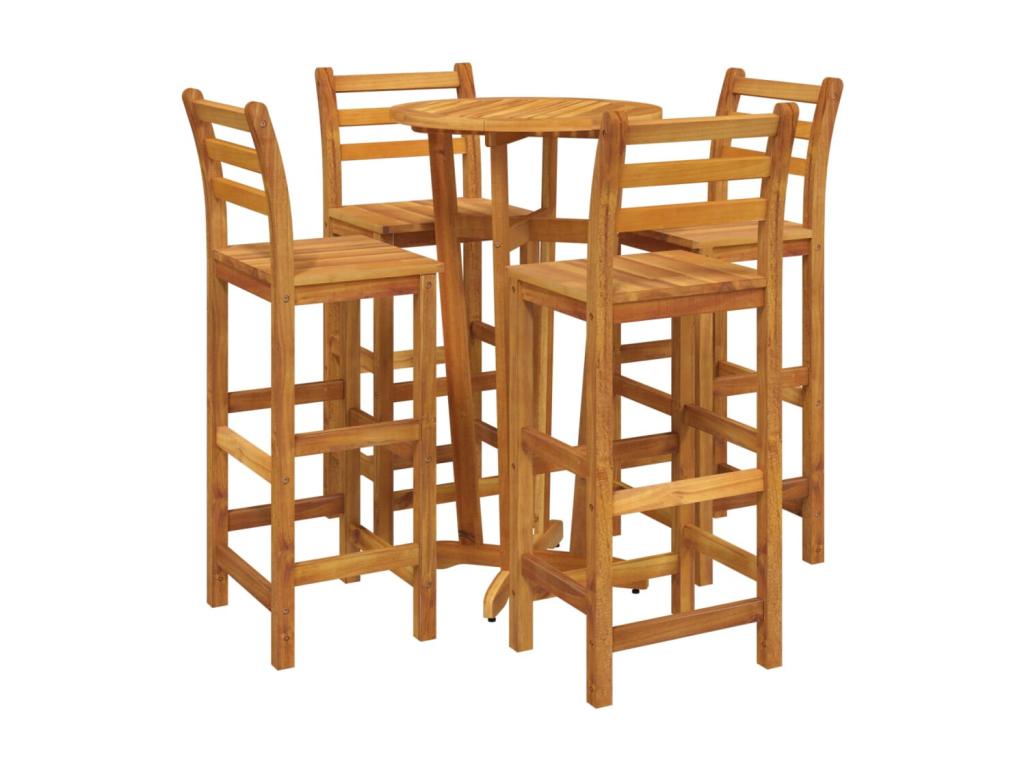 5-Piece Garden Dining Set Solid Elariva Wood QOAW63399