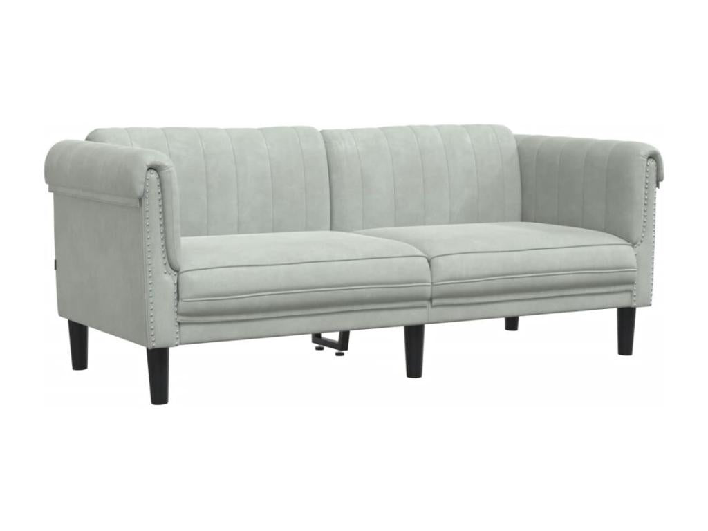 3-piece light grey velvet sofa set AGMY60959