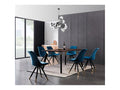Boisona - Rectangular Dining Table Set in Walnut Finish with 6 Blue Velvet Chairs BBHP14606