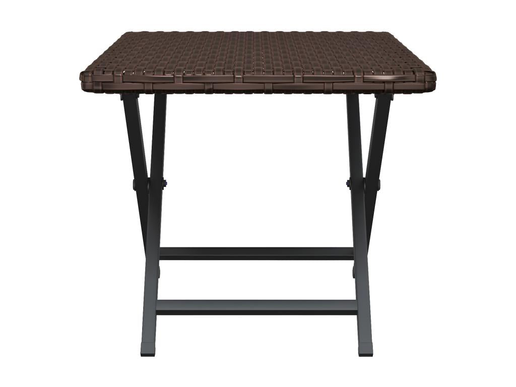 Elariva Premium - Folding table, brown, 45x35x32 cm, woven resin, IKOP47672