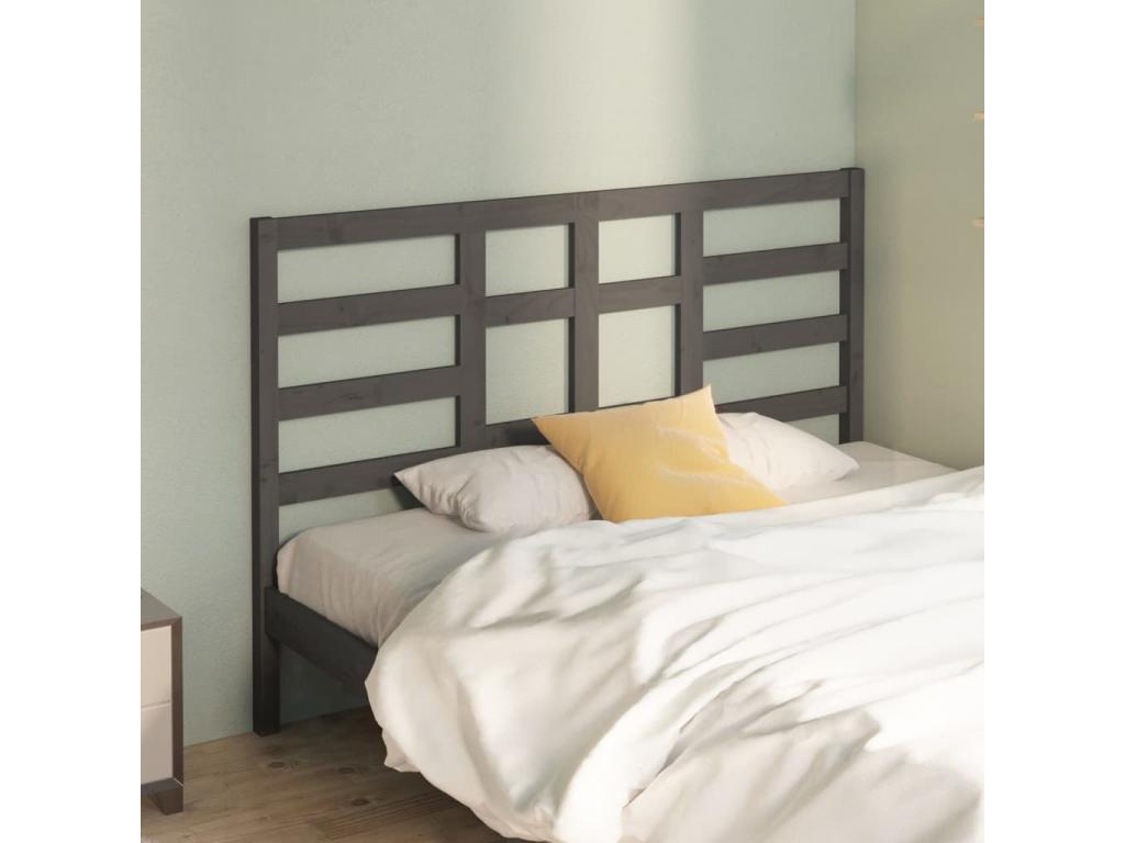 Grey Headboard 166x4x104 cm Solid Pine Wood WONJ00135