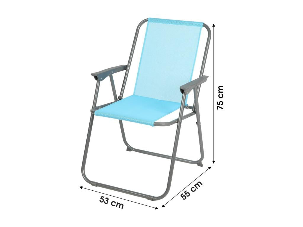 Folding garden chair in turquoise blue fabric – Dimensions 53x55x75 cm UUVU84624