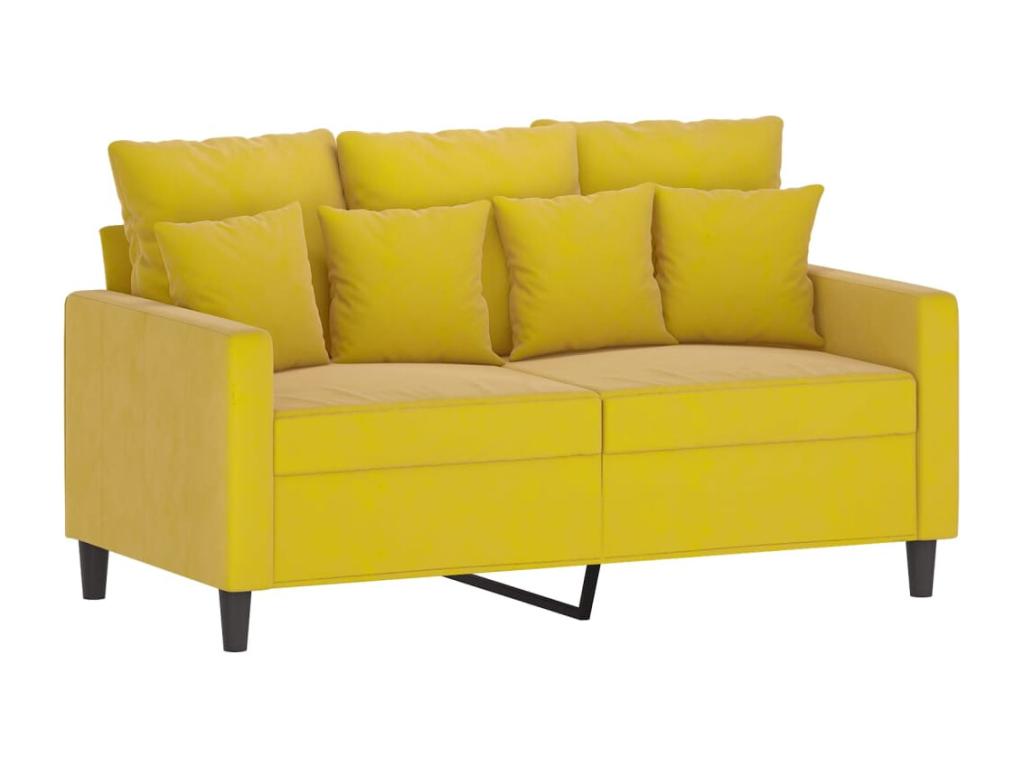 2-Piece Sofa Set with Cushions, Yellow Velvet VZAA95039