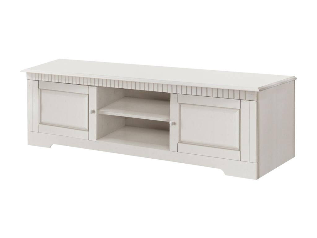 Elariva - TV stand with 2 doors in white pine ZWUT53705