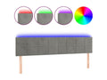 Light Grey LED Headboard 180x5x78/88 cm Velvet QKGW09186