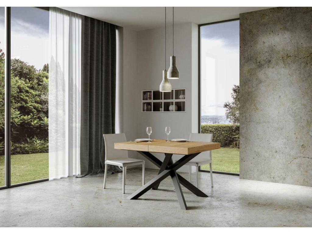 Volantis Extendable Table 90x140/400 cm Natural Oak Anthracite Frame VYPG00213