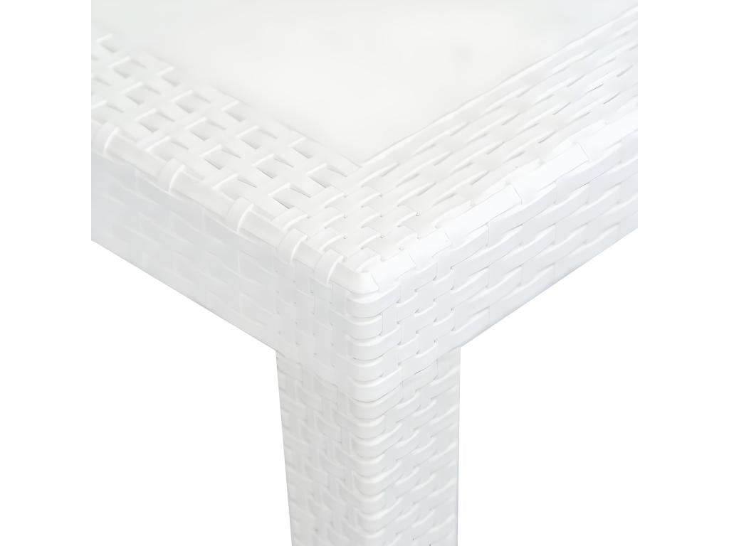 Elariva - White Garden Table 150x90x72 cm Plastic Rattan Look QJSU16909