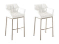 Set of 2 Bar Stools - Faux Leather / Metal - White - Boisona VPVN22059