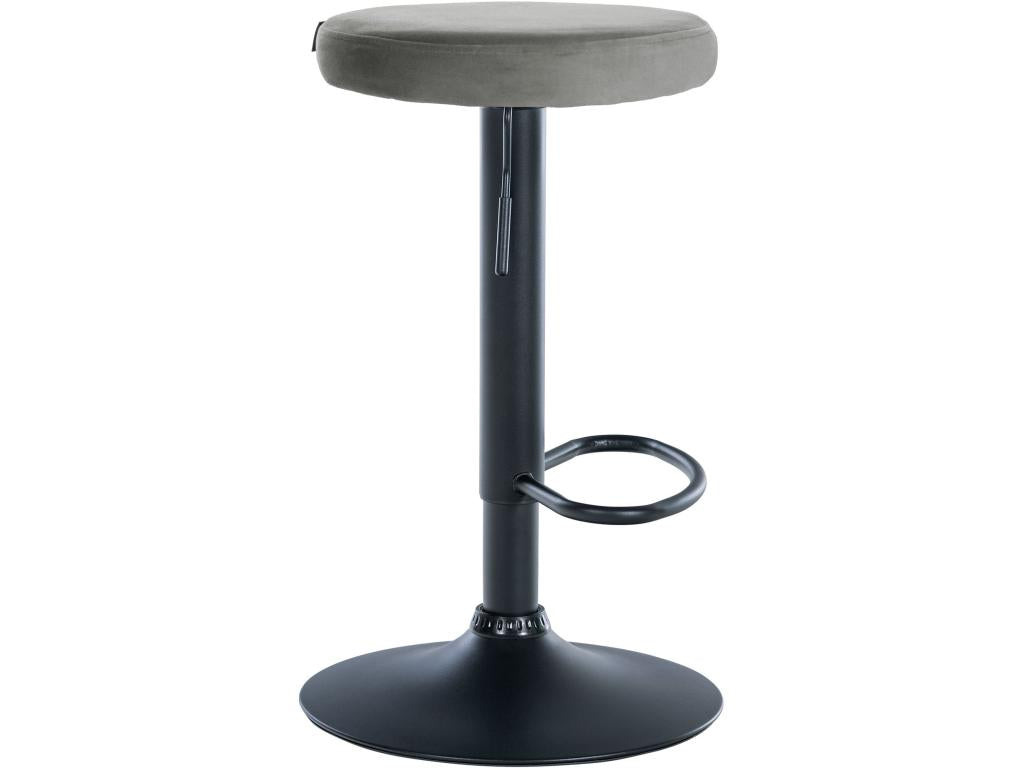 Set of 2 Bar Stools - Velvet / Metal - Grey - Elariva HSQR64404