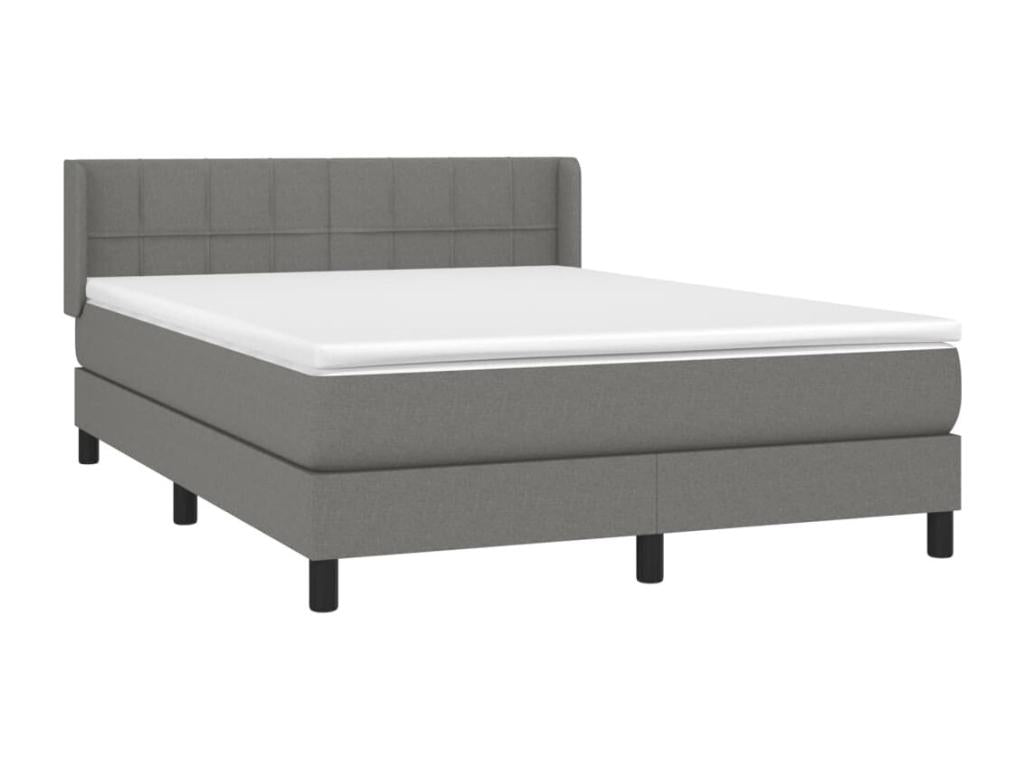 Boisona bed base with mattress, dark grey, 140x190cm, fabric, YBHJ98520