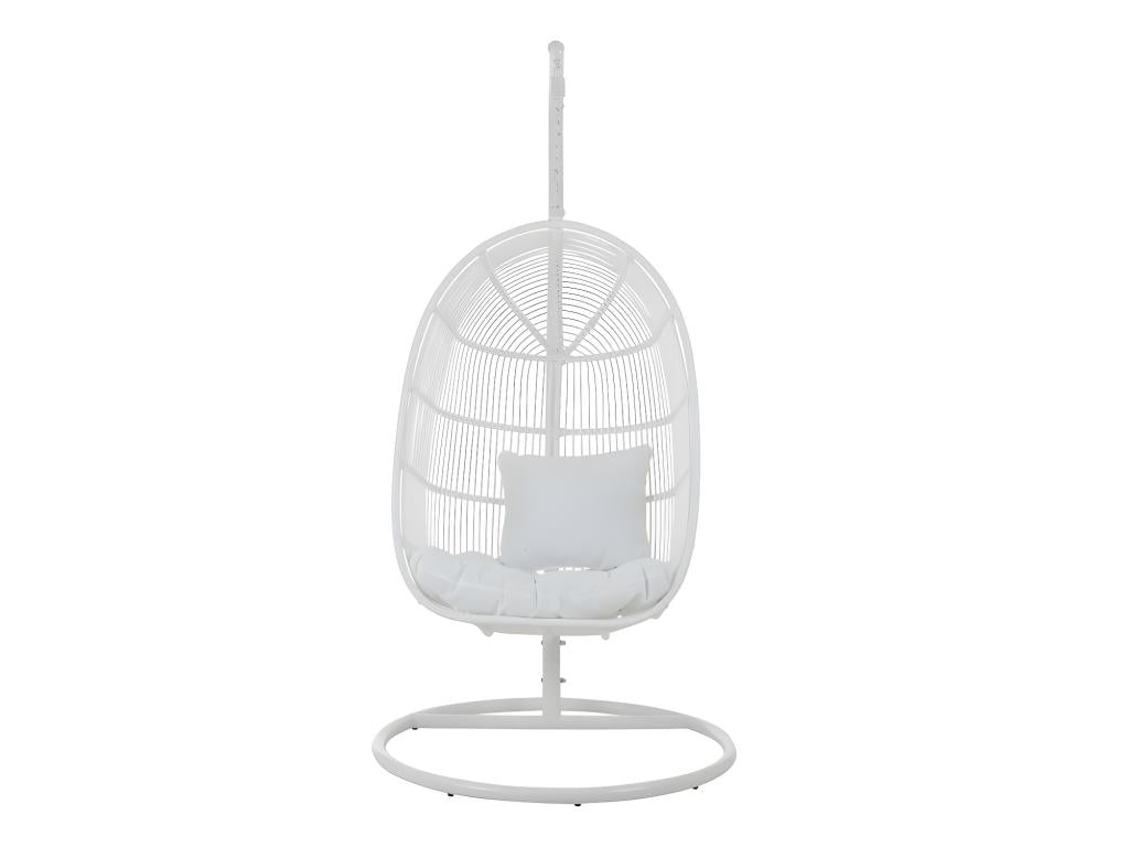 Oval Hanging Chair, White Steel - Boisona FBGM75165