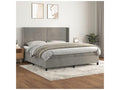 Bed base and mattress, light grey, 200x200 cm, velvet, RGCQ47922