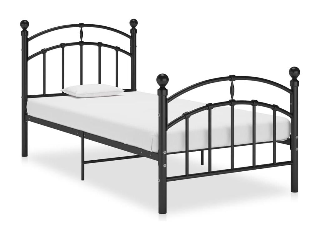 Black Metal Bed Frame 100x200 cm MFAV14196
