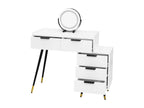 Boisona Dressing Table with LED Mirror and Sliding Shelf, White, SPLN39481