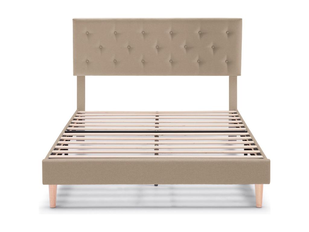 Boisona Upholstered Bed Frame 30 cm 140x190 cm Beige JLVQ62051