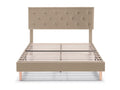 Boisona Upholstered Bed Frame 30 cm 140x190 cm Beige JLVQ62051