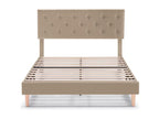 Boisona Upholstered Bed Frame 30 cm 140x190 cm Beige JLVQ62051