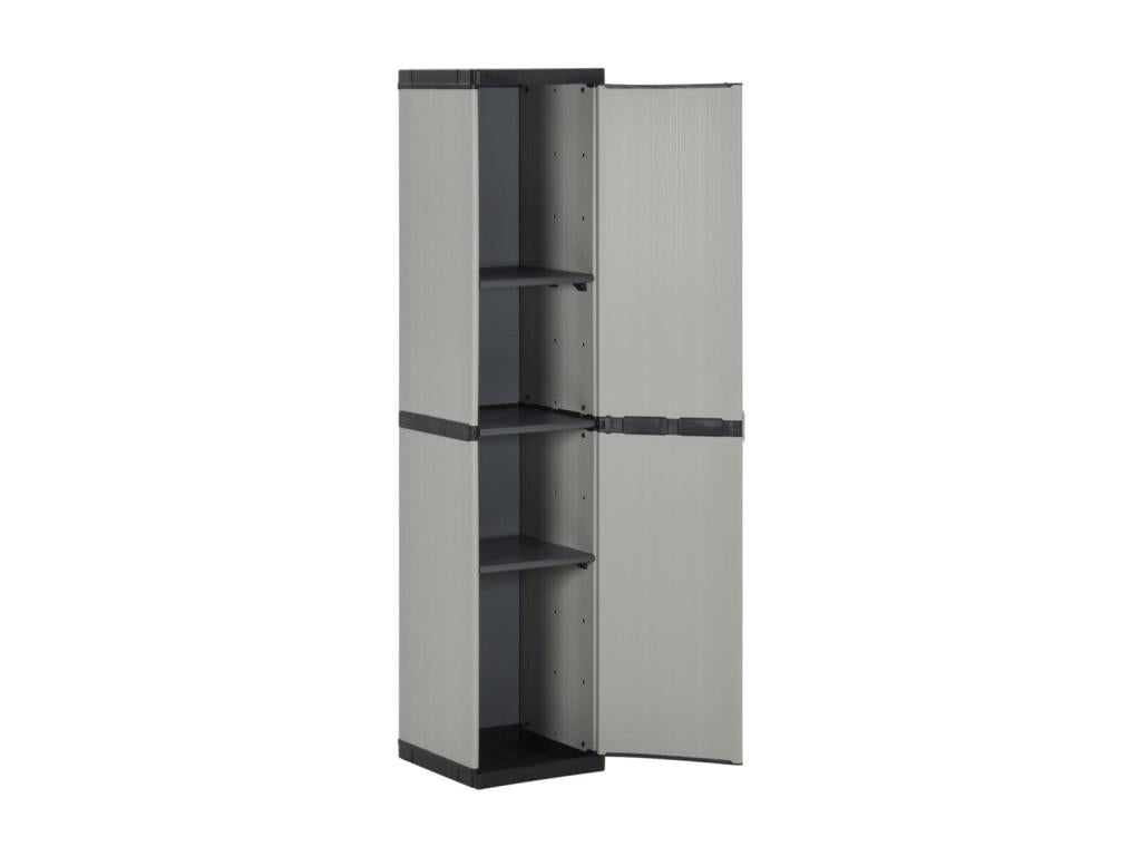 Garden storage cabinet with 3 shelves, grey-black, 34x40x168 RJOM07497
